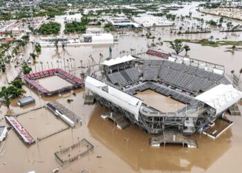 Sede del Abierto Mexicano de Tenis, afectada por el huracán "John"
