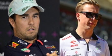 ¿Tensión en el GP de México? Esto pasó entre Checo Pérez y Liam Lawson
