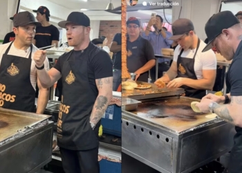 "Deja el boxeo" Captan al Canelo Álvarez como taquero en Guadalajara