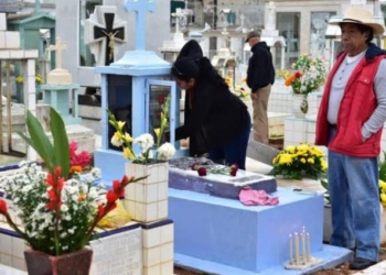 Registran poca afluencia en el Panteón Central esta mañana del Día de Muertos