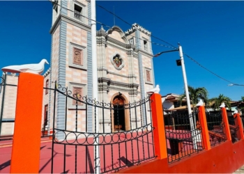 Dan mantenimiento al Santuario de Guadalupe en Villahermosa, Tabasco