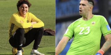 Se burla Dibu Martínez de Guillermo Ochoa por actuación en la Copa del Mundo