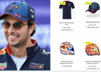 Remata tienda de Checo Pérez los productos de Red Bull