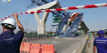 ¡Impactante! Caída de grúa en Tailandia causa 3 muertos y 2 desaparecidos