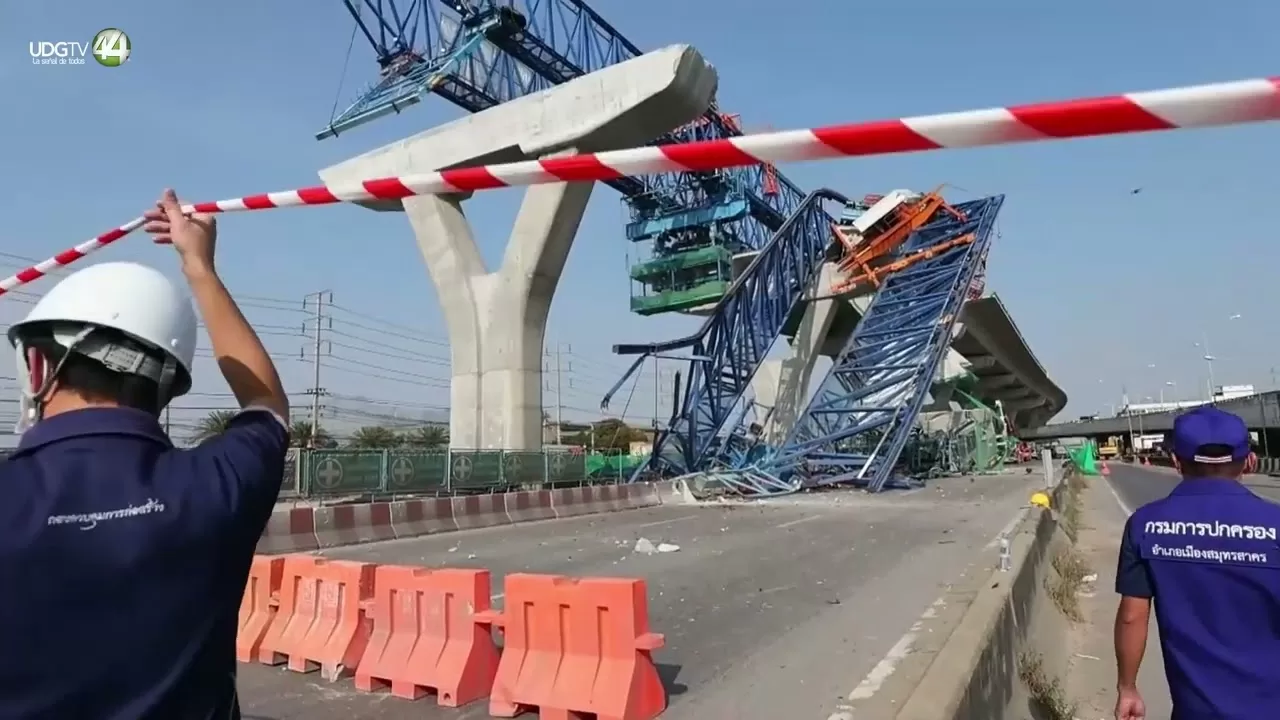 ¡Impactante! Caída de grúa en Tailandia causa 3 muertos y 2 desaparecidos