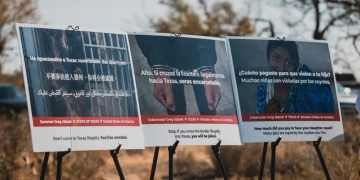 Lanza Texas carteles intimidatorios en México para disuadir a migrantes
