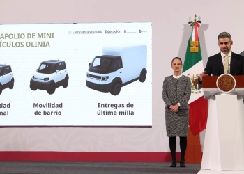 Claudia Sheinbaum respalda a la industria automotriz llamada 'Olinia', el auto presentado