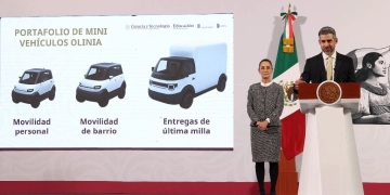 Claudia Sheinbaum respalda a la industria automotriz llamada 'Olinia', el auto presentado